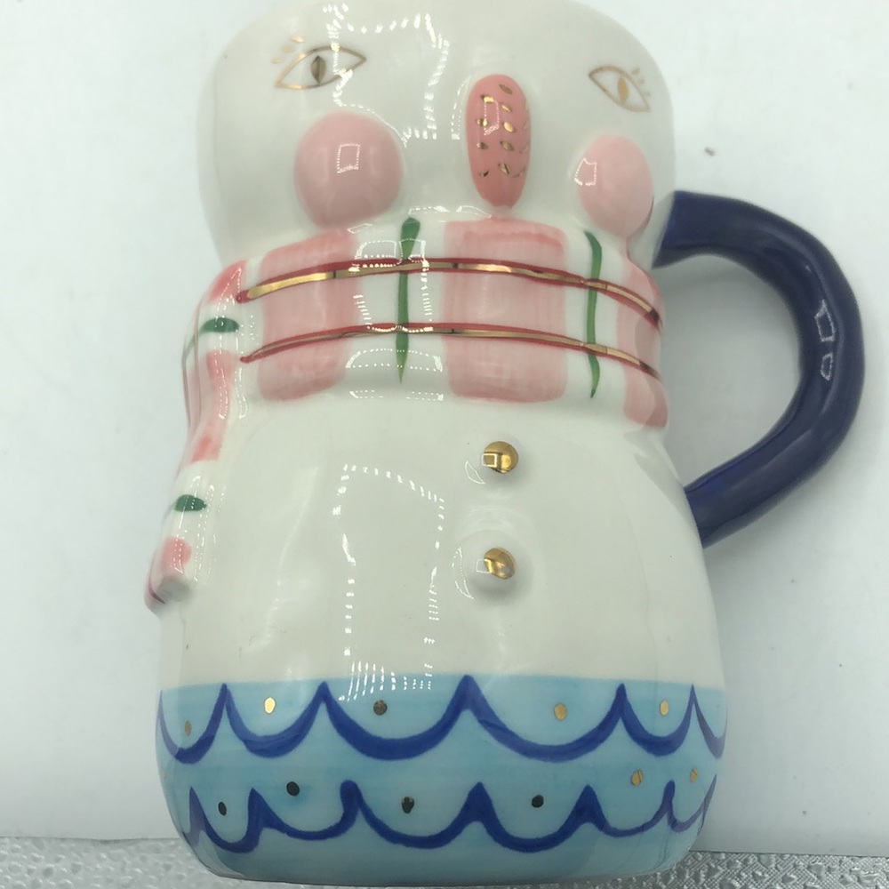 Anthropologie BIRCANFOX Joyeux Noel Snowman Mug 18oz Coffee Latte Cocoa - Picture 11 of 12